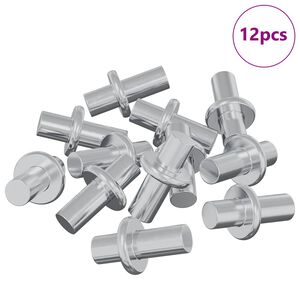 vidaXL Shelf Peg 12 pcs Silver 8.6 x 8.6 x 14.6 mm Steel