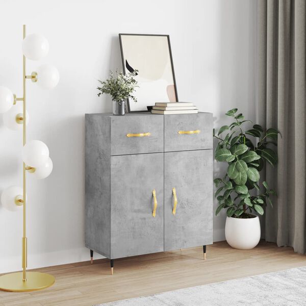 vidaXL Sideboard Concrete Grey 69.5x34x90 cm Engineered Wood