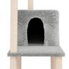 vidaXL Cat Tree with Sisal Scratching Posts Light Grey 144.5 cm