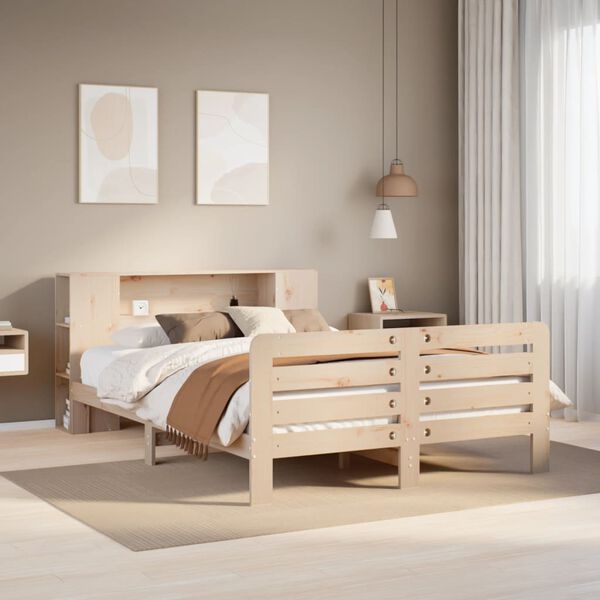 vidaXL Bed Frame without Mattress 135x190 cm Double Solid Wood Pine