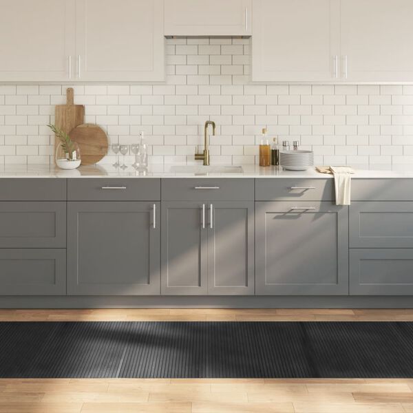 vidaXL Rug Rectangular Grey 80x300 cm Bamboo
