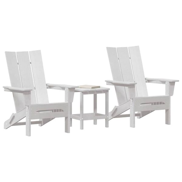 vidaXL Garden Lounge Furniture 3 pcs White 38 x 38 x 46cm Plastic