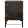 vidaXL Bedside Cabinet with Glass Door Smoked Oak 35x37x50 cm