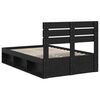 vidaXL Bed Frame with Headboard Black 135 x 190 cm Solid Pine Wood