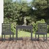 vidaXL 3 Piece Garden Bistro Set Grey Solid Wood Pine
