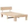 vidaXL Bed Frame with Headboard Natural 90 x 200 cm Solid Pine Wood