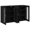 vidaXL Wall Cabinets 2 pcs Black Oak 69.5 x 34 x 90 cm Engineered Wood
