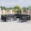 vidaXL Garden Sofa Set with Cushion 14 pcs Black Steel