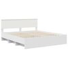 vidaXL Bed Frame with Headboard White 200 x 200 cm Engineered Wood