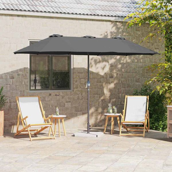 vidaXL Garden Parasol Anthracite 370 x 197 x 239 cm