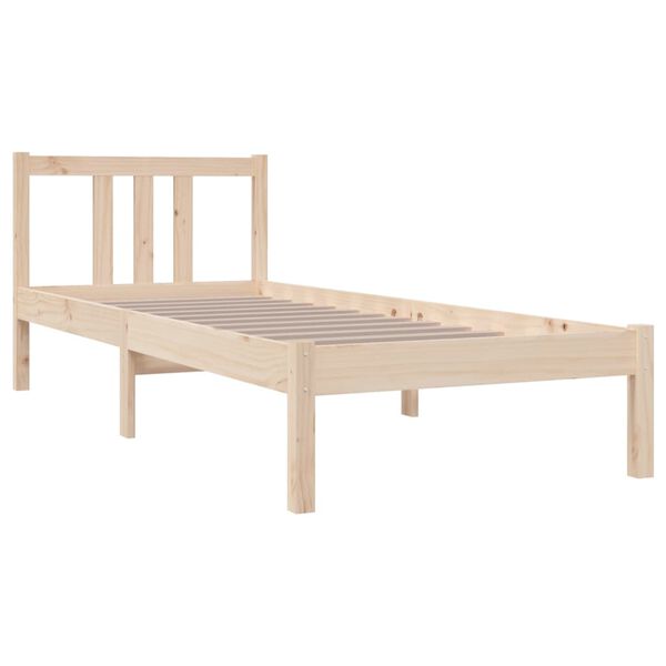 vidaXL Bed Frame without Mattress Solid Wood 75x190 cm Small Single Small Single