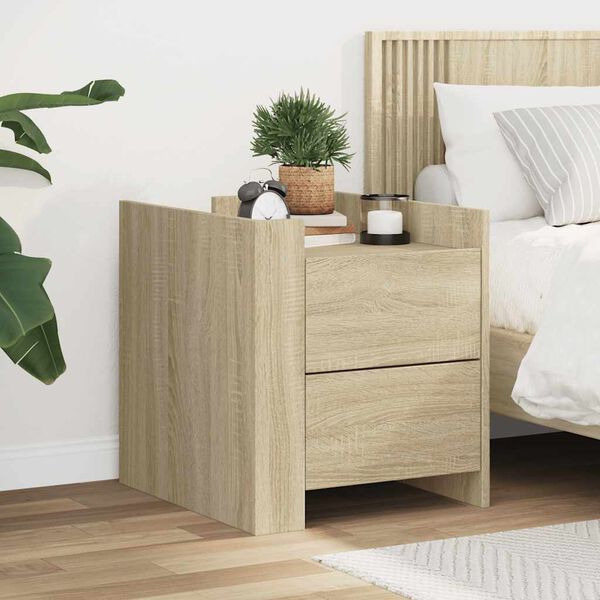 vidaXL Bedside Cabinet Sonoma Oak 45x50x50 cm Engineered Wood