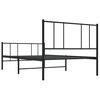 vidaXL Metal Bed Frame without Mattress with Footboard Black 75x190cm