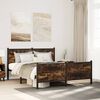 vidaXL Metal Bed Frame without Mattress Smoked Oak 140x190 cm
