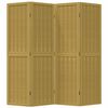 vidaXL Room Divider 4 Panels Brown Solid Wood Paulownia