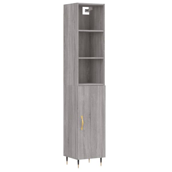 vidaXL Highboard Grey Sonoma 34.5x34x180 cm Engineered Wood
