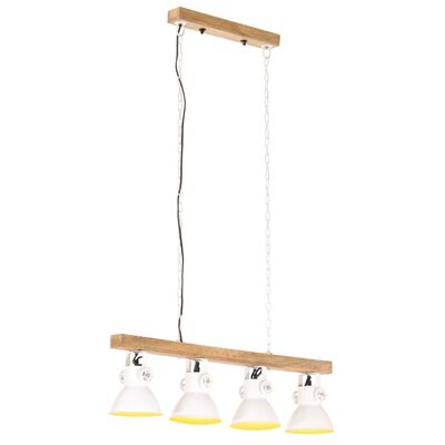 vidaXL Industrial Ceiling Lamp White E27 Mango Wood