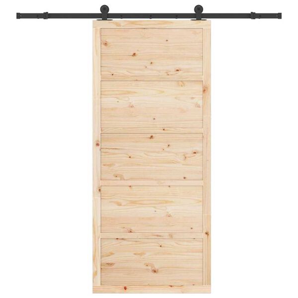 vidaXL Sliding Door Natural 80 x 208 cm Solid Pine Wood