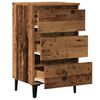 vidaXL Bed Cabinet with Metal Legs Old Wood 40x35x69 cm