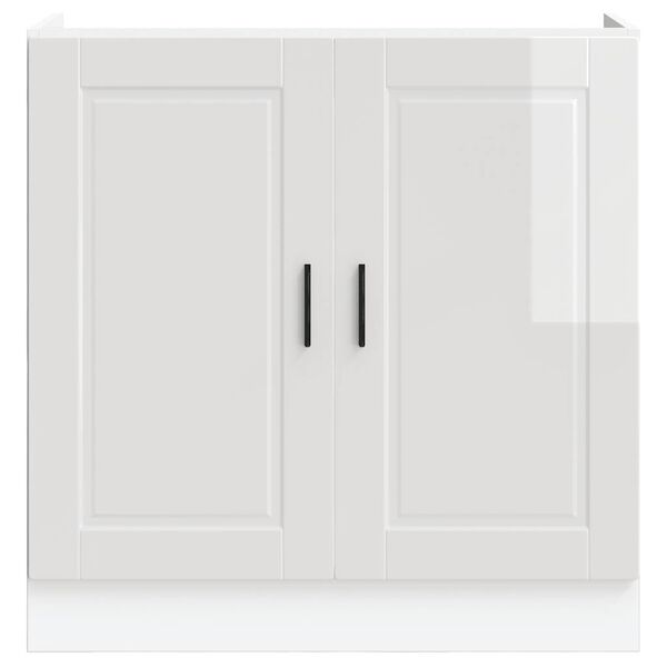 vidaXL Sink Base Cabinet&nbsp;"Porto" High Gloss White 80x46x81.5 cm&nbsp;Engineered Wood