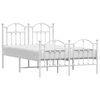 vidaXL Metal Bed Frame without Mattress with Footboard White 120x190cm