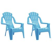 vidaXL Garden Chairs 2 pcs for Children Blue 37x34x44 cm PP Wooden Look