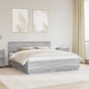 vidaXL Bed Frame Grey Sonoma 180 x 200 cm Engineered Wood
