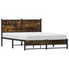 vidaXL Metal Bed Frame without Mattress Smoked Oak 140x190 cm