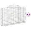 vidaXL Arched Gabion Baskets 7 pcs 200x30x120/140 cm Galvanised Iron