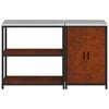 vidaXL Kitchen Storage Set with Shelf 2 pcs Rusty Weathering Steel