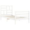 vidaXL Bed Frame without Mattress White Single Solid Wood