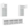 vidaXL 5 Piece TV Wall Units with LED White Engineered Wood