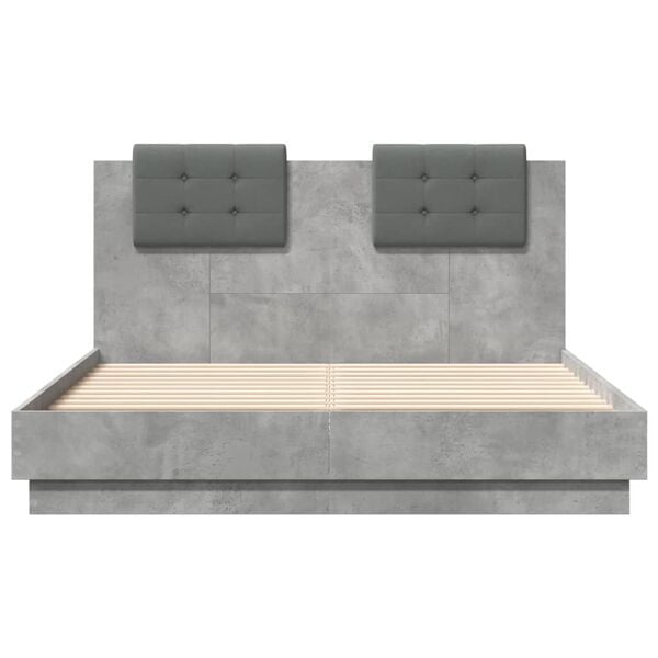 vidaXL Bed Frame without Mattress Concrete Grey 135x190 cm Double