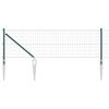 vidaXL Euro Fence with Spikes 50 x 0.4 m PVC-Coated Steel Green Mesh