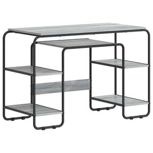 vidaXL Desk with Storage Grey Sonoma 113.5 x 52 x 75.5 cm