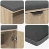 vidaXL Hall Bench with Cushion with Shelf Sonoma Oak 80 x 38 x 46 cm