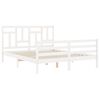 vidaXL Bed Frame without Mattress White King Size Solid Wood