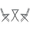 vidaXL Garden Bistro Set Folding 3 pcs Anthracite Steel