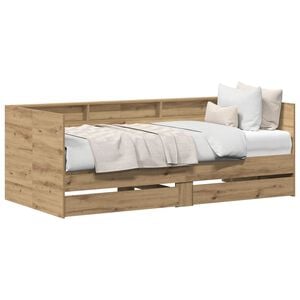 vidaXL Daybed with Drawer Artisan Oak 100 x 200 cm Engineered Wood