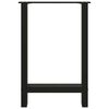 vidaXL Dining Table Legs Black 2 pcs 60x(72-73) cm Steel