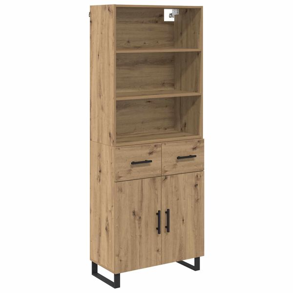 vidaXL Highboard Artisan Oak 69.5 x 34 x 180 cm Engineered Wood