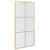 vidaXL Walk-in Shower Wall Gold 100 x 195 cm Tempered Glass