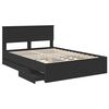 vidaXL Bed Frame with Drawer Black 140 x 200 cm Engineer Wood
