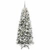 vidaXL Artificial Christmas Tree with 300 LEDs with Stand White 180 cm