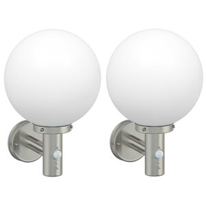 vidaXL Outdoor Wall Lights 2 pcs Silver 28 x 25 x 38 cm