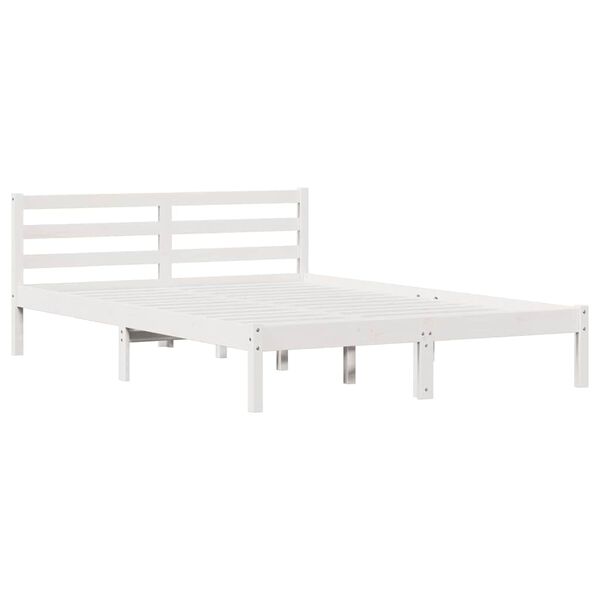 vidaXL Bed Frame White 215.5 x 165.5 x 69.5 cm Solid Pine Wood