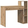 vidaXL Desk with Shelf Artisan Oak 100 x 40 x 90 cm Engineered Wood