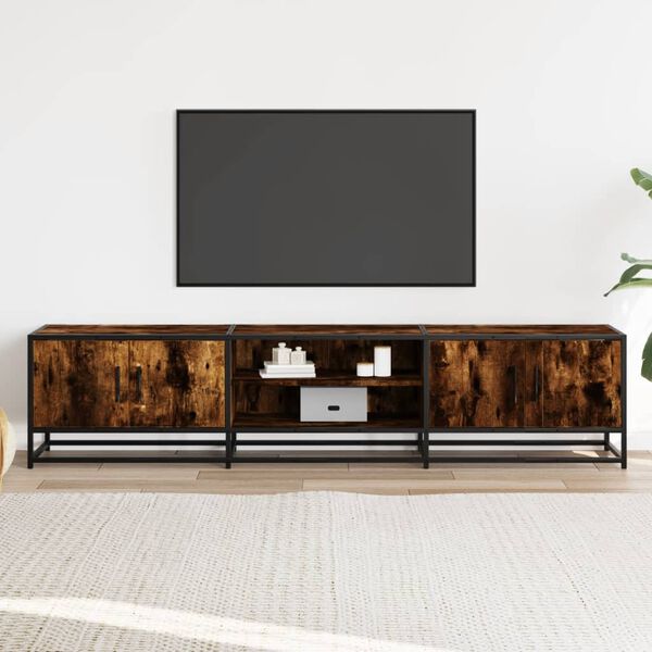 vidaXL TV Cabinet Smoked Oak 180x35x41 cm Engineered Wood