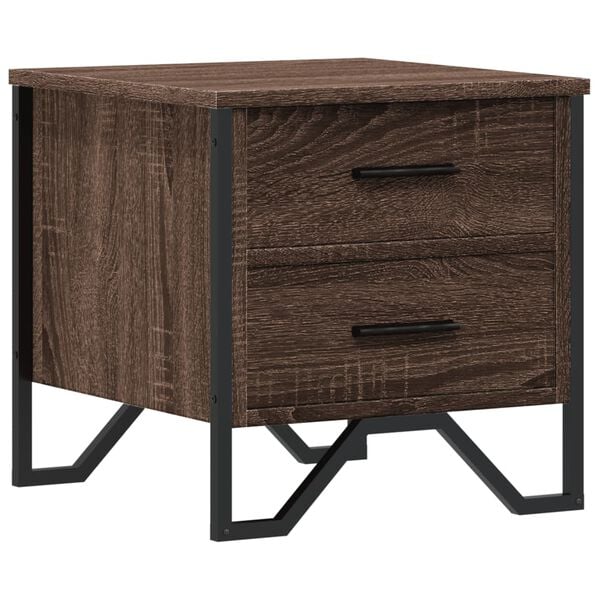 vidaXL Bedside Cabinet Brown Oak 40x41x40 cm Engineered Wood