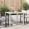 vidaXL Garden Table 90x90x75 cm Tempered Glass and Poly Rattan White